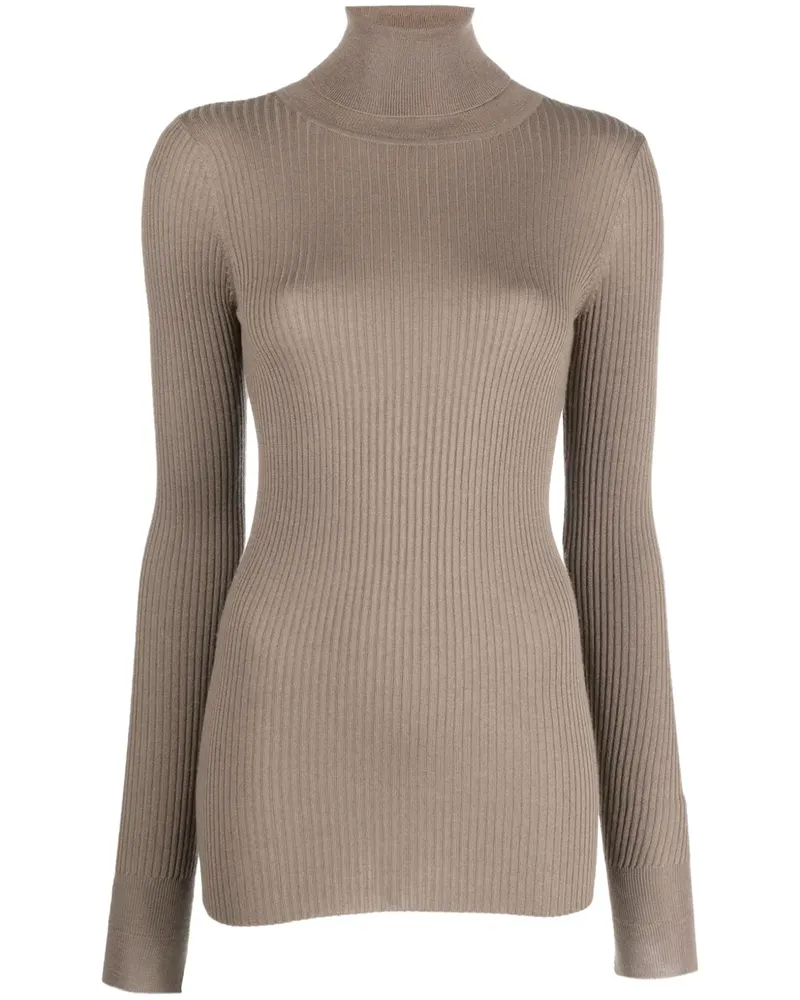 Wild Cashmere Gerippter Rollkragenpullover - Nude Nude