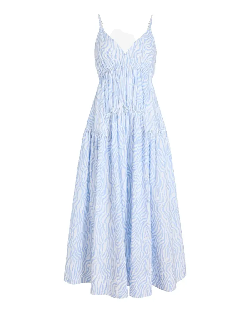 Proenza Schouler Michelyn Maxikleid mit Zebraprint - Blau Blau