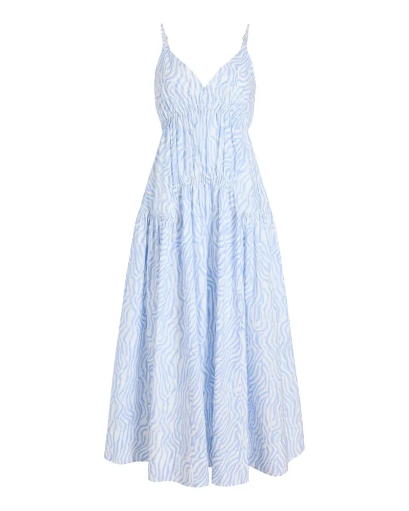Proenza Schouler Michelyn Maxikleid mit Zebraprint - Blau Blau