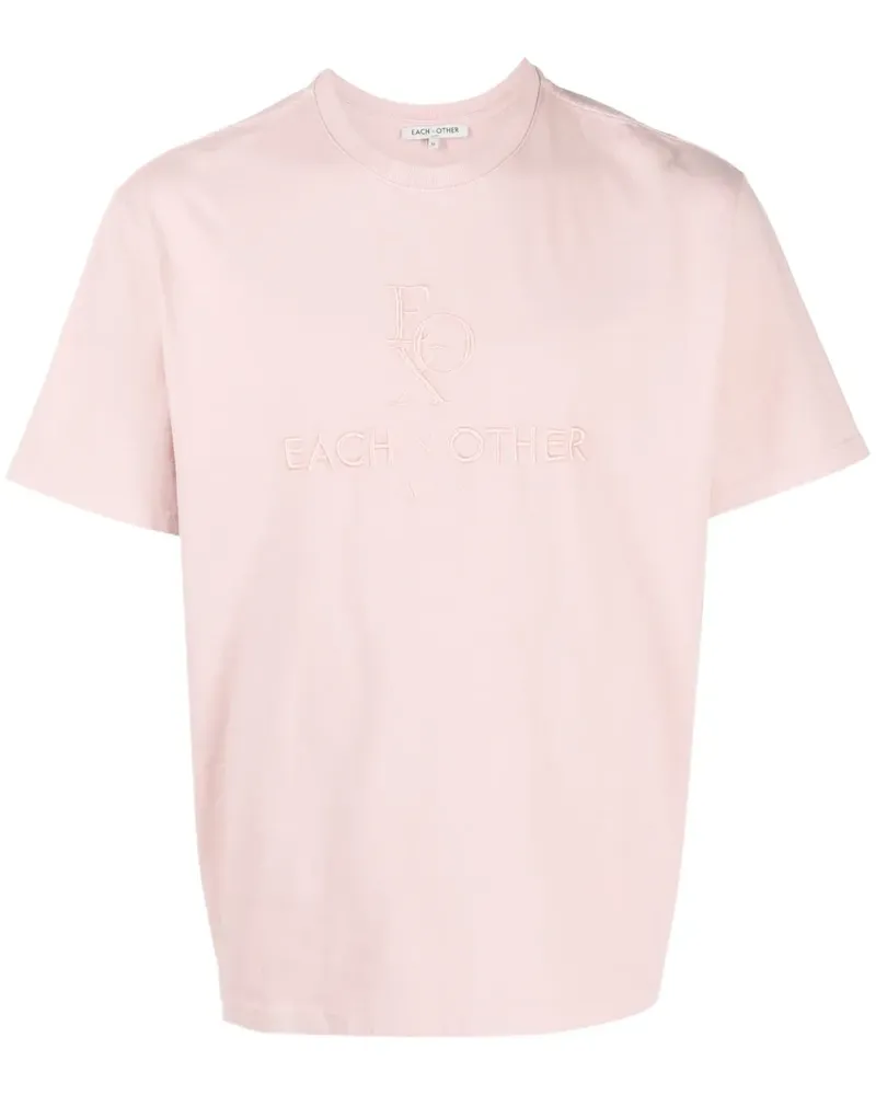 EACH OTHER T-Shirt mit Logo-Stickerei - Rosa Rosa