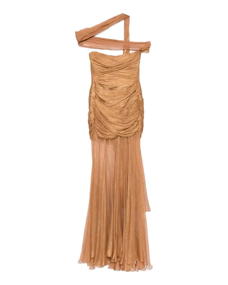 Maria Lucia Hohan Schulterfreies Marimar Maxikleid - Gold Gold