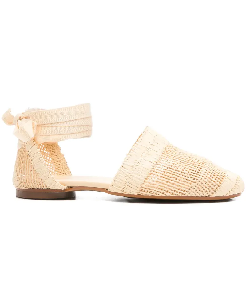 Castañer Gewebte Espadrilles mit Schleife - Nude Nude