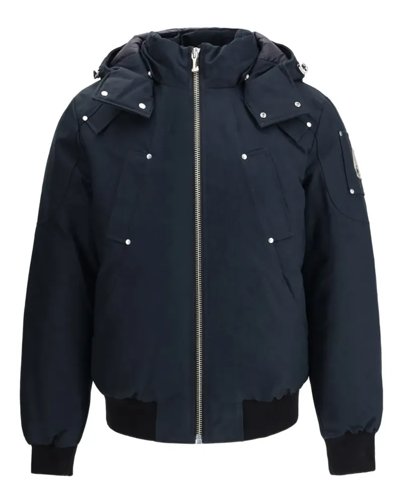 Moose Knuckles Bomberjacke mit Logo-Schild - Blau Blau