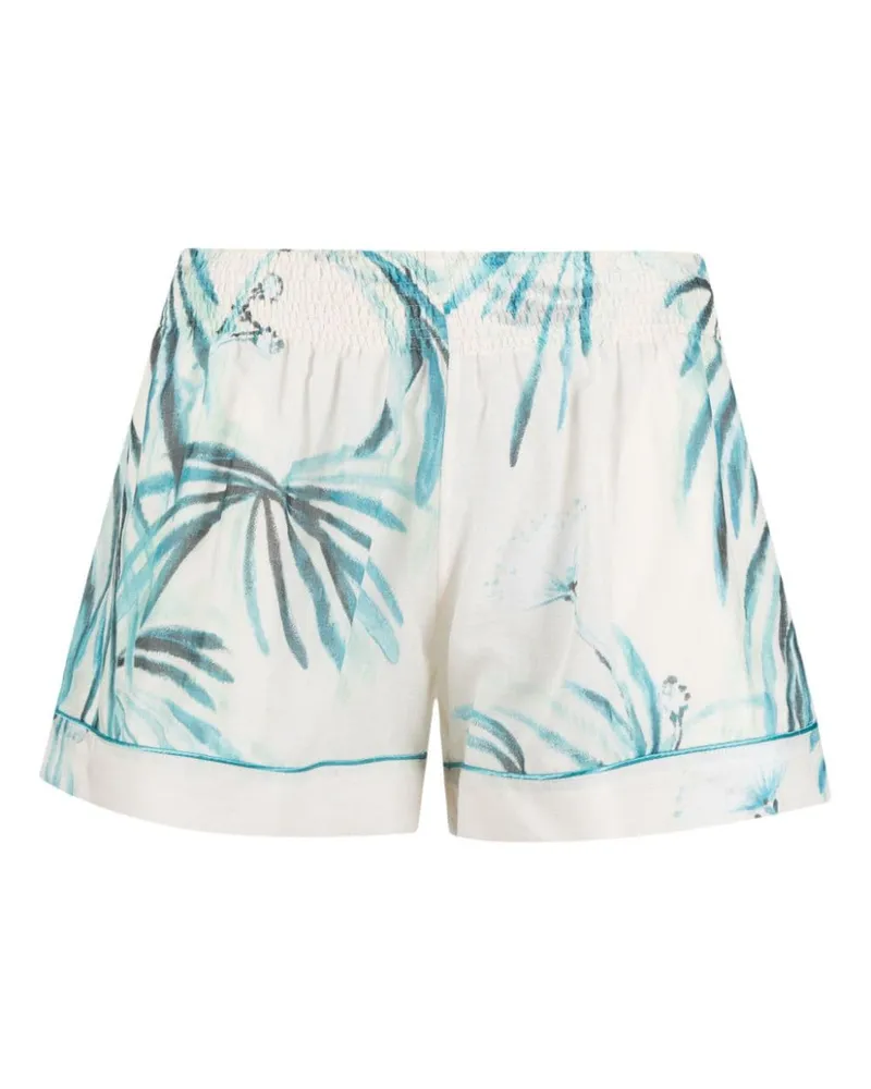 For Restless Sleepers Shorts mit botanischem Print - Weiß Weiß
