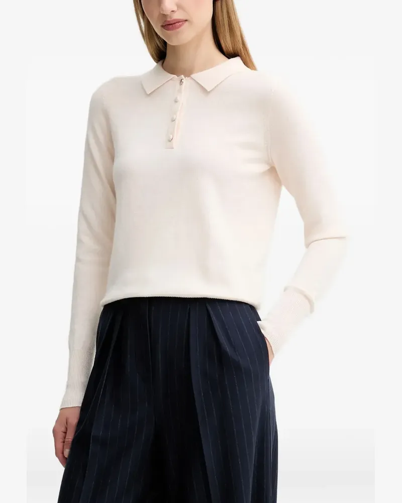 Fracomina button-placket polo top - Nude Nude