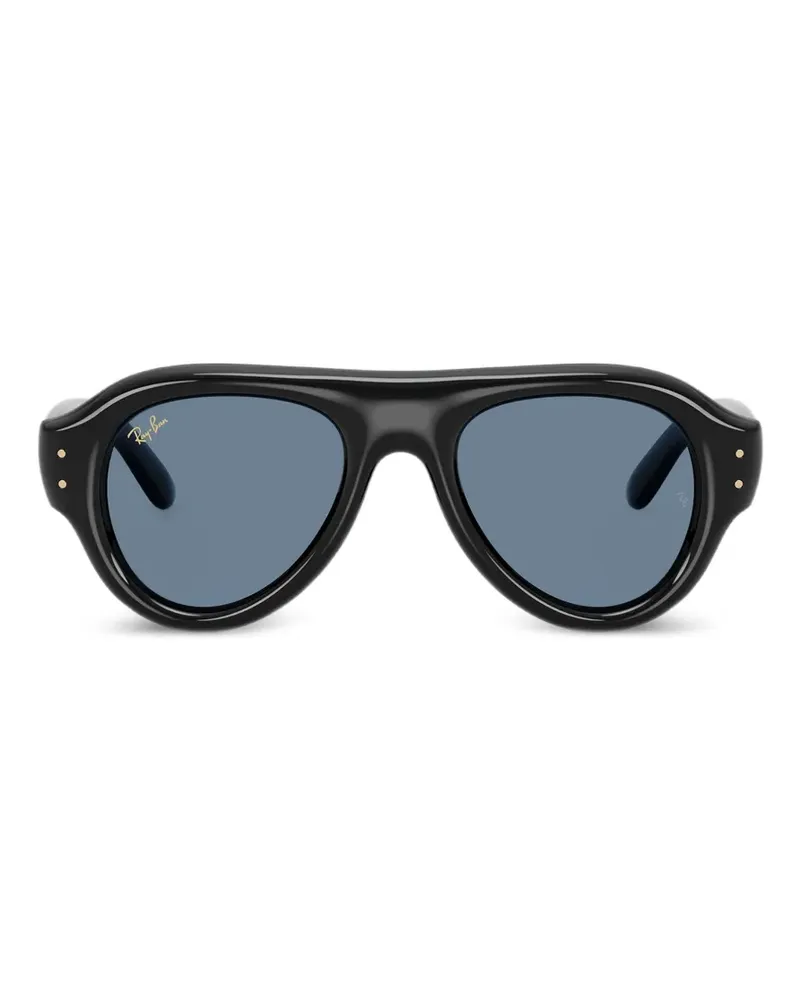 Ray Ban Sonnenbrille mit rundem Gestell - Schwarz Schwarz