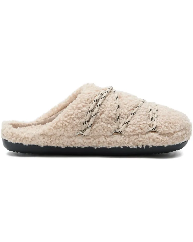 Moon Boot Slipper mit Teddy - Nude Nude