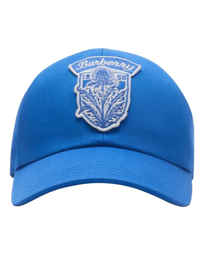 Burberry Thistle Shield Baseballkappe aus Gabardine - Blau Blau