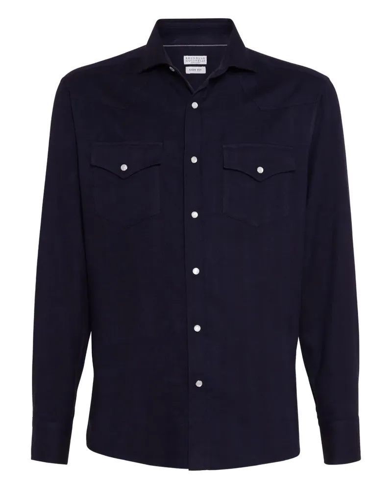 Brunello Cucinelli Easy Hemd - Blau Blau