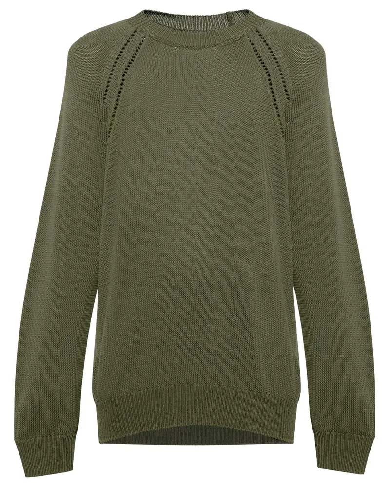 Jil Sander Fein gestrickter Pullover - Grün Grün