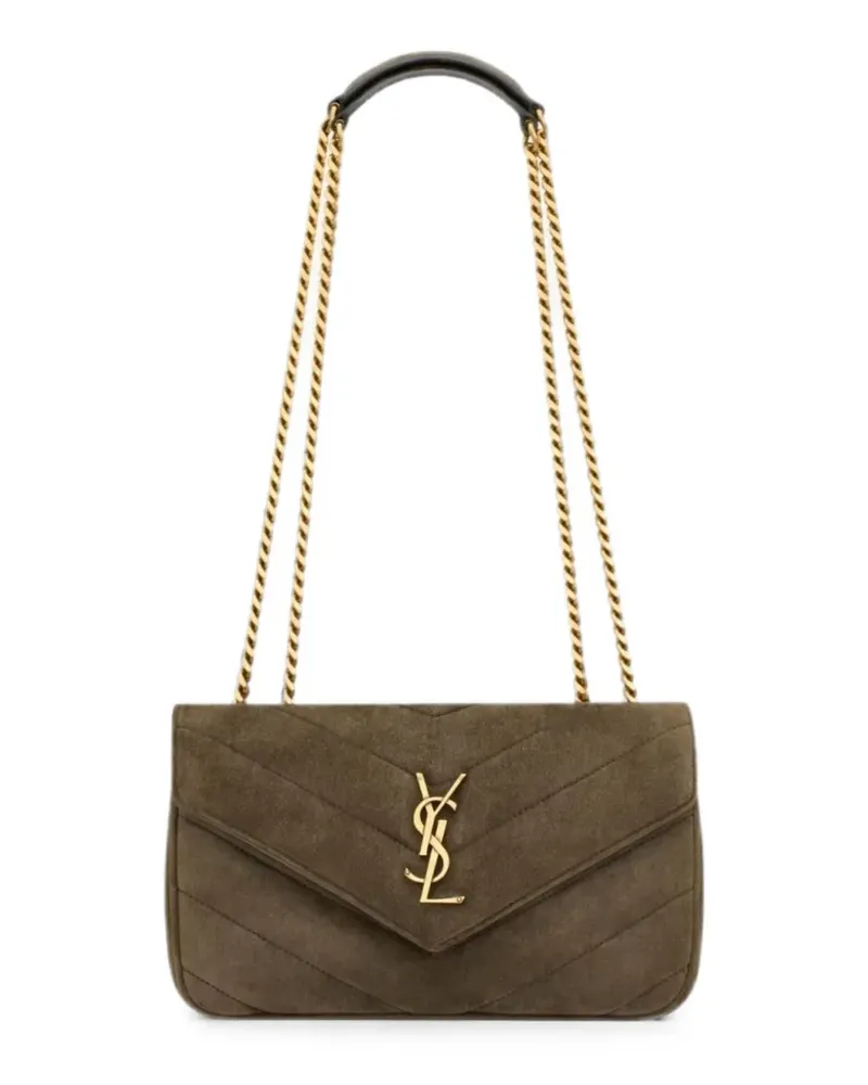 Saint Laurent small Loulou chevron-quilted shoulder bag - Grün Grün