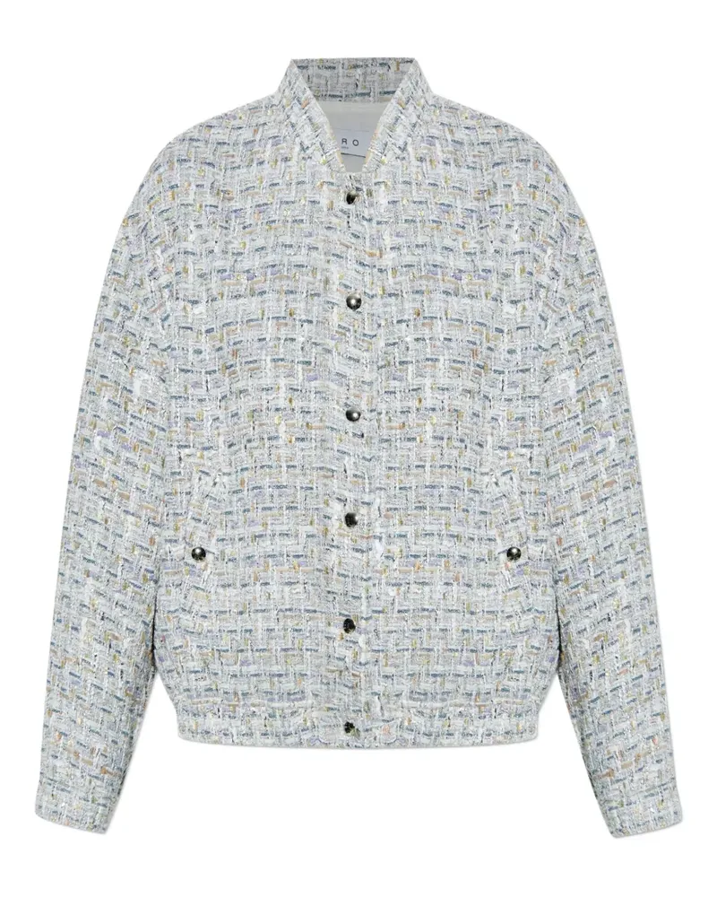 IRO Noemy Tweed-Jacke mit Knöpfen - Silber Silber