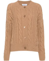 Blumarine Cardigan mit Zopfmuster Nude