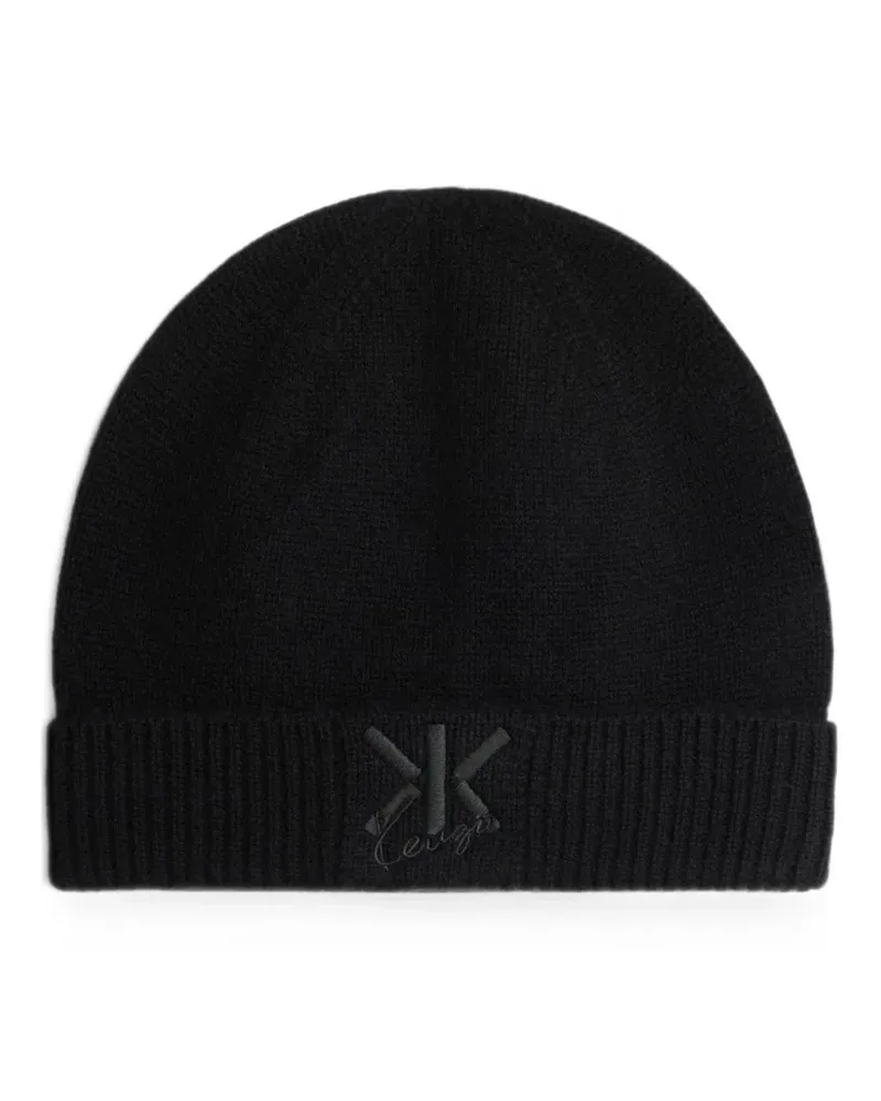 Kenzo Double K Beanie mit Stickerei - Schwarz Schwarz