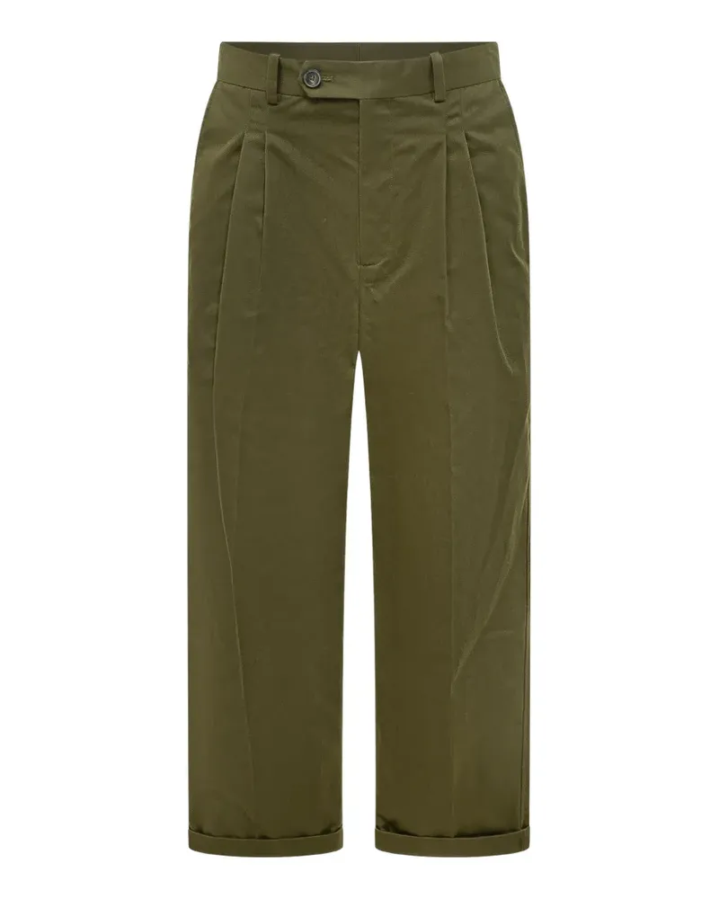 Drôle de Monsieur cropped pleated trousers - Grün Grün