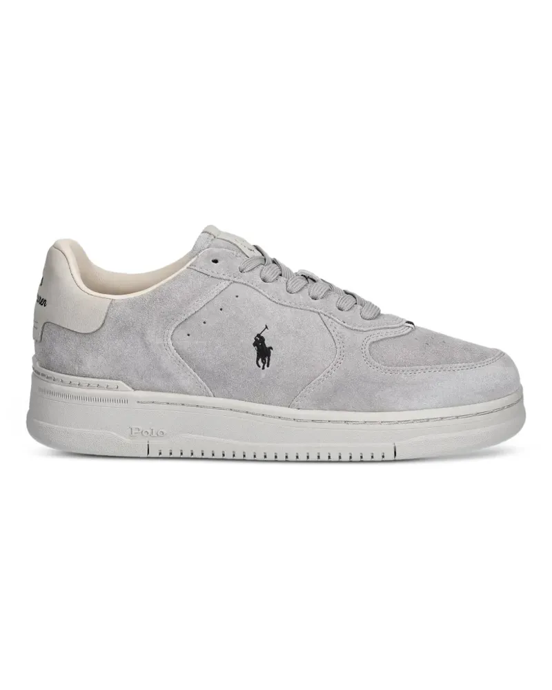 Ralph Lauren Mastr Ct Rib logo-embroidered suede sneakers - Grau Grau
