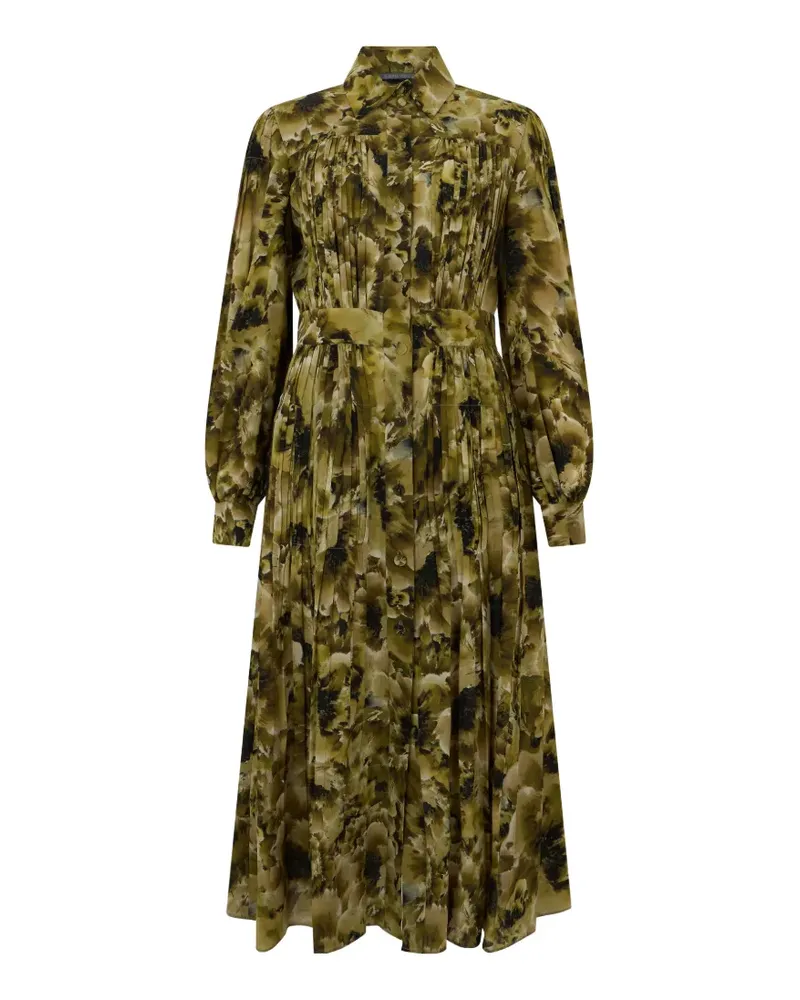 Alberta Ferretti Faltenkleid mit Blumenprint - Grün Grün