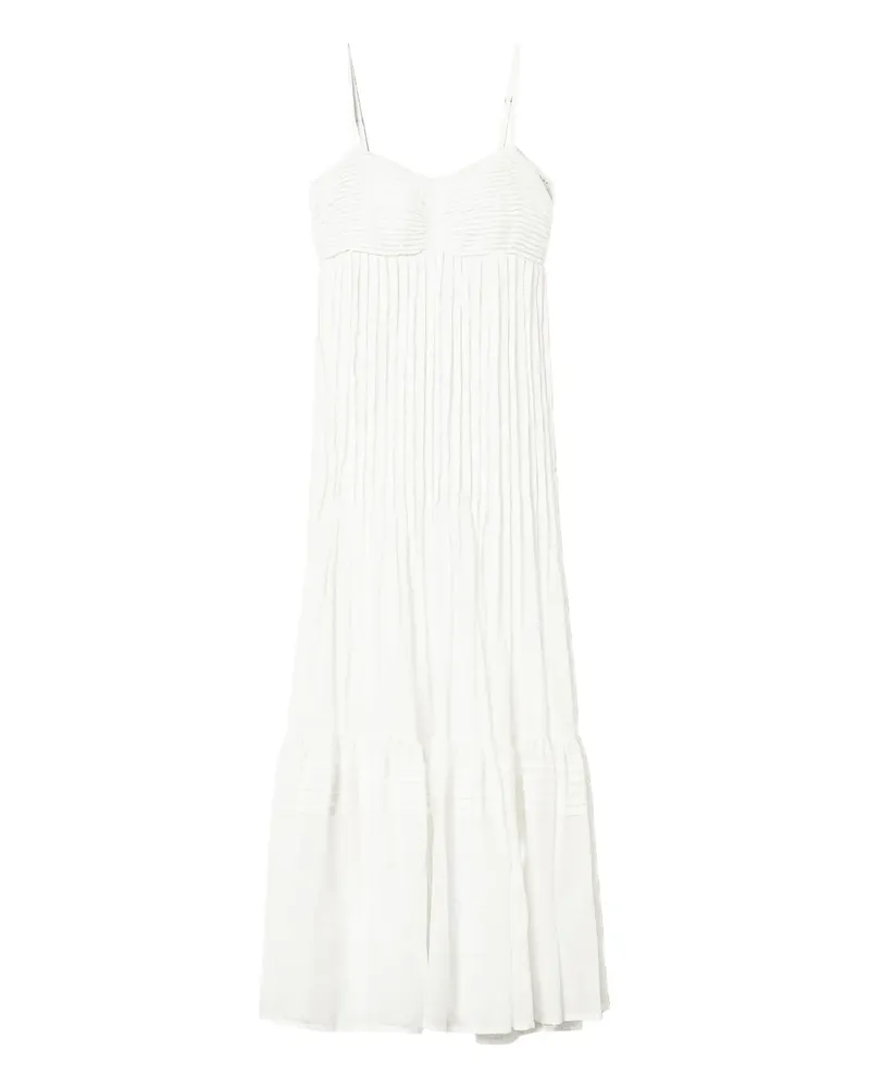 Twin-Set Maxikleid mit Falten - Weiß Weiß