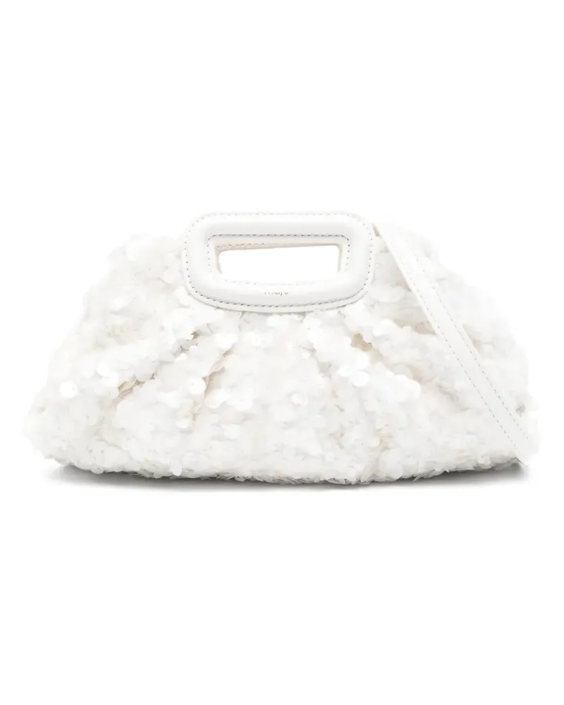 Maje Mini-Tasche mit Pailletten - Weiß Weiß