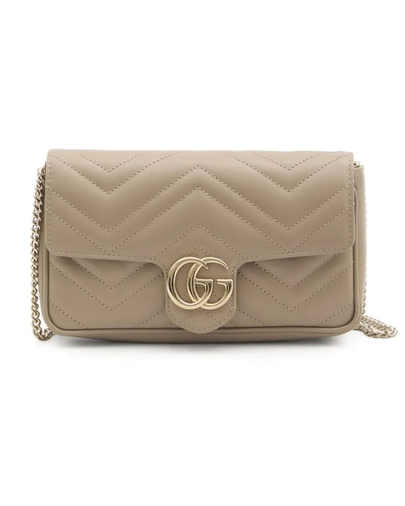 Gucci Mini GG Marmont Tasche mit Kartenetui - Nude Nude