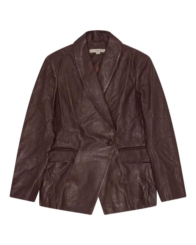 REMAIN Lederblazer mit eingefassten Taschen - Braun Braun