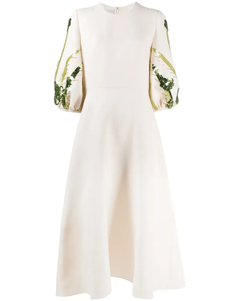 Valentino Garavani Besticktes Kleid aus Crêpe - Nude Nude