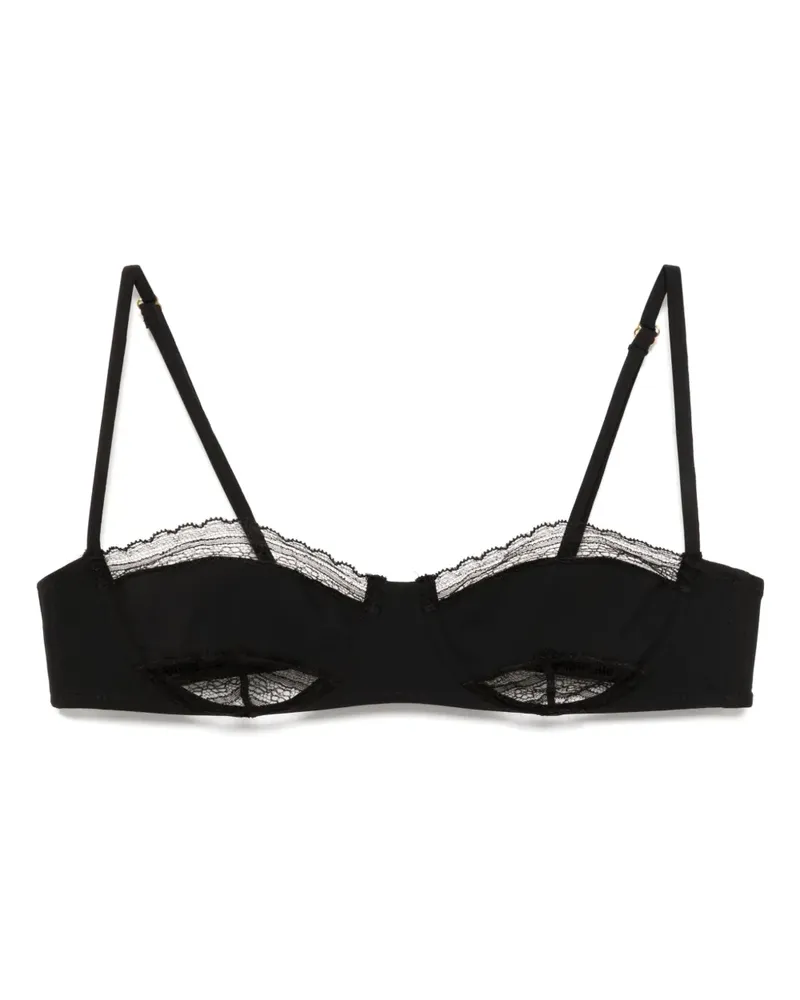 Kiki De Montparnasse Balconette-Bikinioberteil mit Spitzeneinsatz - Schwarz Schwarz