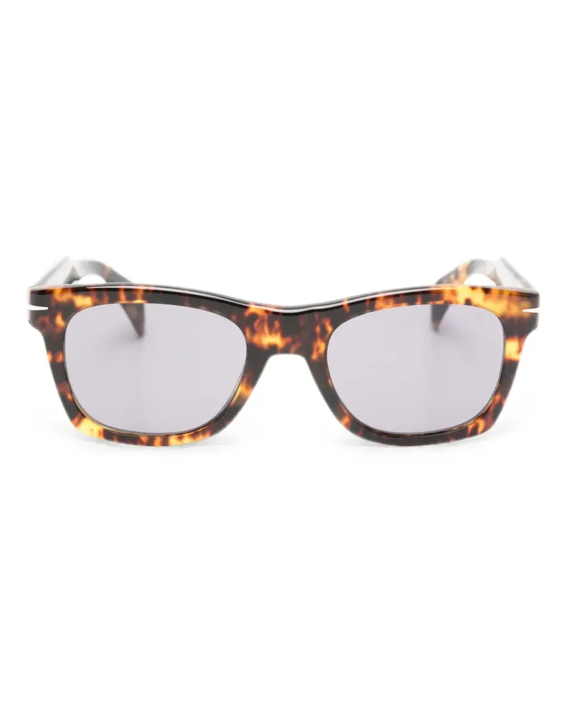 EYEWEAR by DAVID BECKHAM Eckige Sonnenbrille in Schildpattoptik - Braun Braun