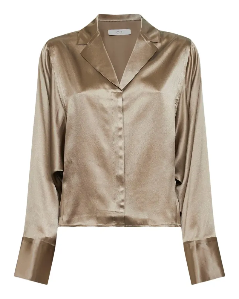 Co silk lapel-llar shirt - Nude Nude