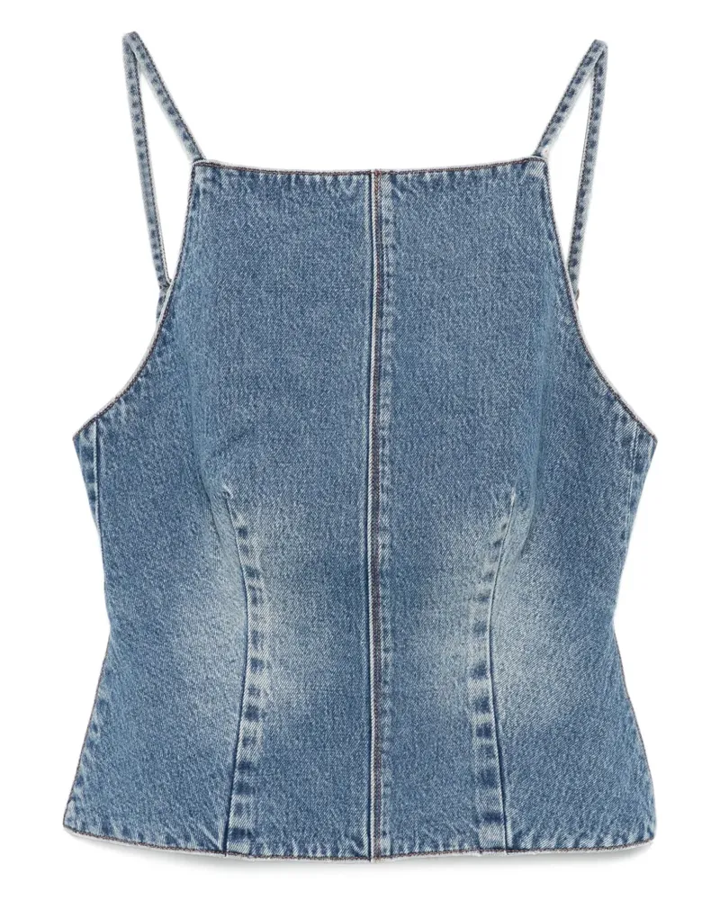 ksubi Apron Relik Jeansoberteil mit Schnürung - Blau Blau