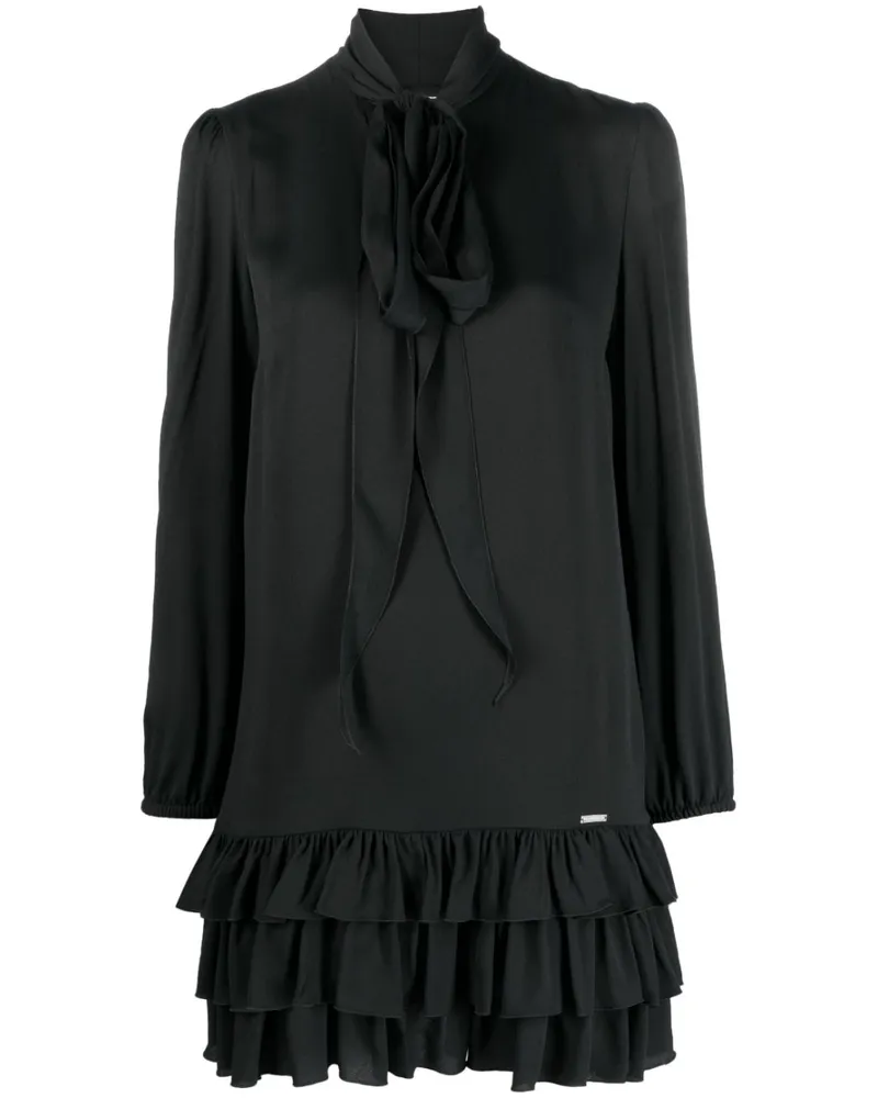 Dsquared2 Minikleid mit Volant-Borten - Schwarz Schwarz