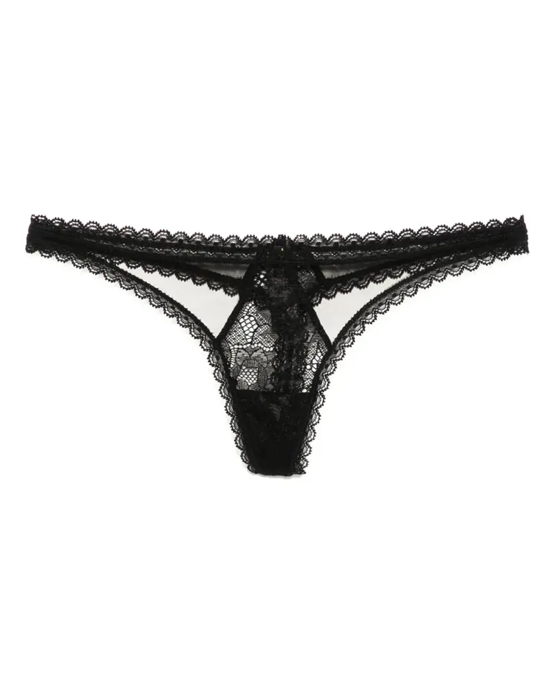 Kiki De Montparnasse Dahlia Tanga aus Spitze - Schwarz Schwarz