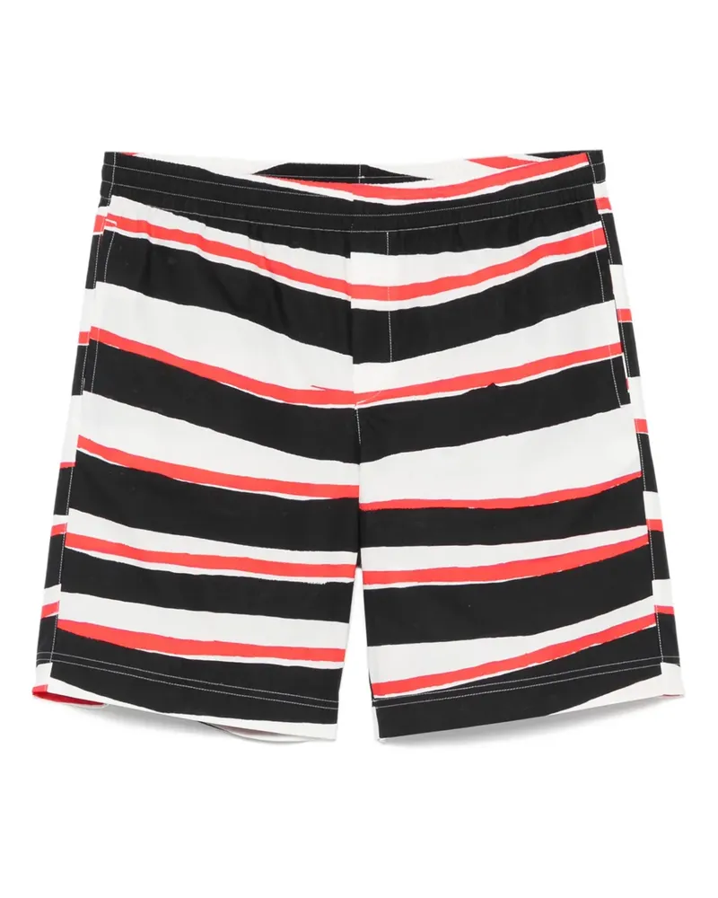 MSGM Gestreifte Shorts - Schwarz Schwarz