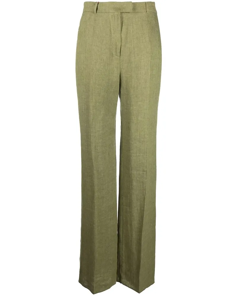 Max Mara Straight-Leg-Hose aus Leinen - Grün Grün