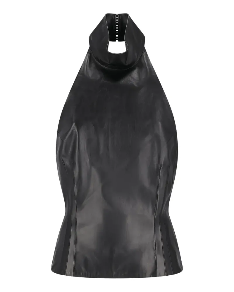 Magda Butrym halterneck leather blouse - Schwarz Schwarz