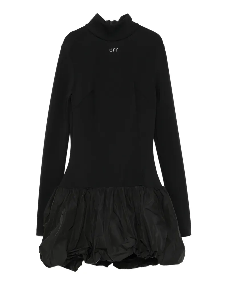 OFF-WHITE Minikleid mit Stehkragen und Puffrock - Schwarz Schwarz