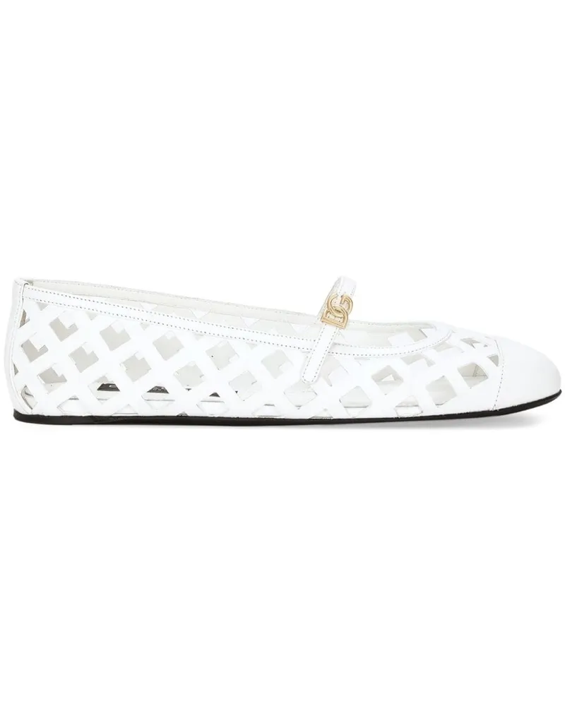 Dolce & Gabbana Ballerinas mit Lochmuster - Weiß Weiß