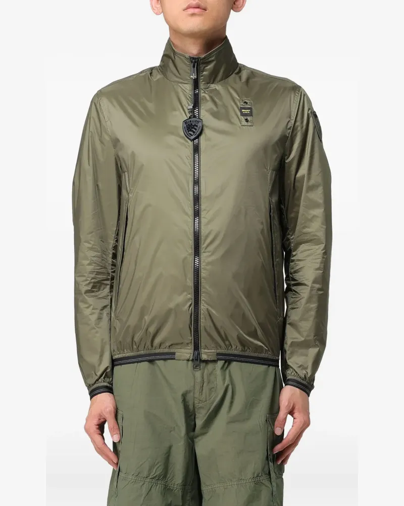 Blauer Jacke mit Reißverschluss - Grün Grün
