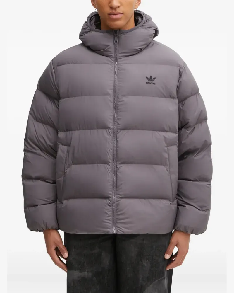 adidas zip-fastening padded jacket - Grau Grau