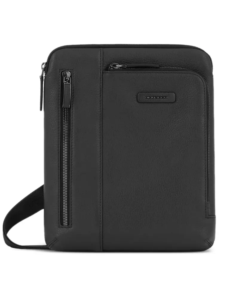 Piquadro leather iPad® crossbody bag - Schwarz Schwarz