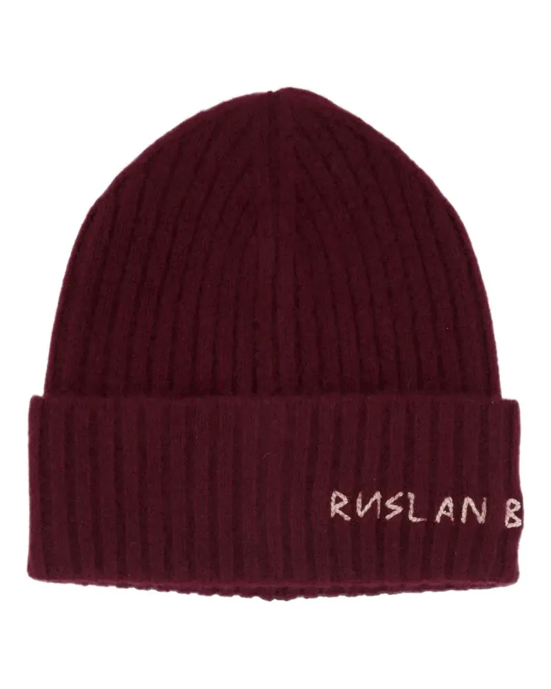 RUSLAN BAGINSKIY logo-embroidered beanie hat - Rot Rot
