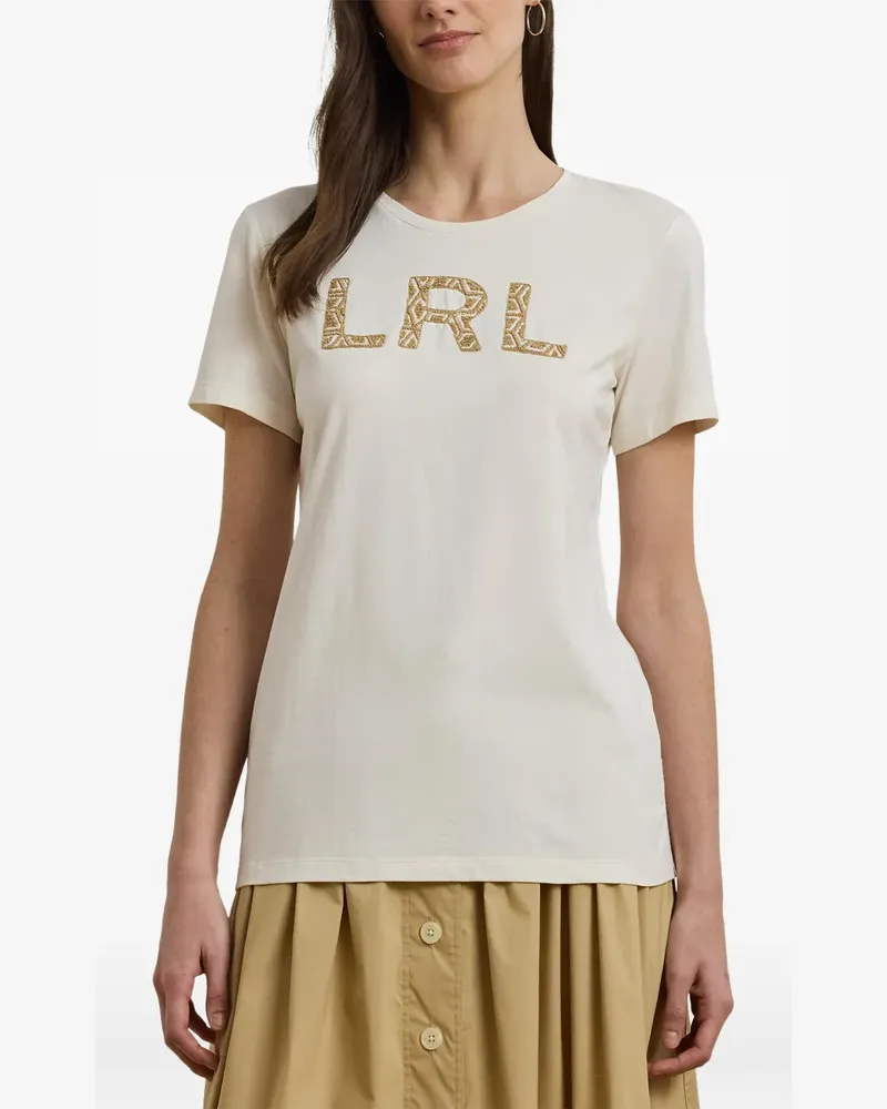 Ralph Lauren LRL logo-embroidered T-shirt - Nude Nude