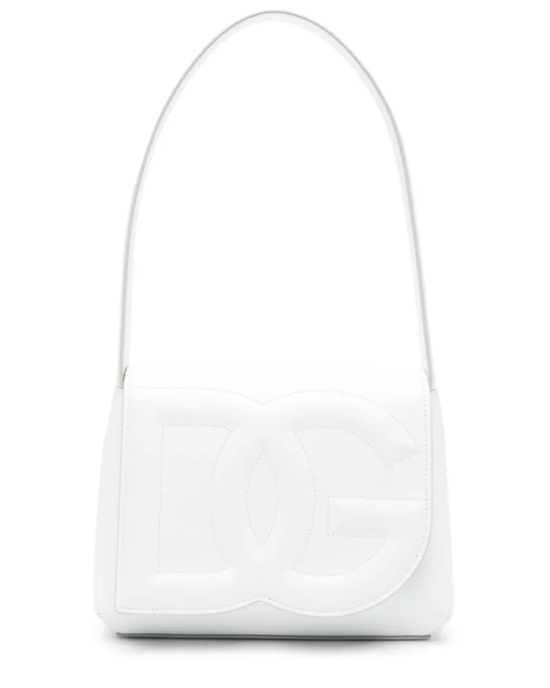 Dolce & Gabbana Schultertasche mit Logo-Prägung - Weiß Weiß