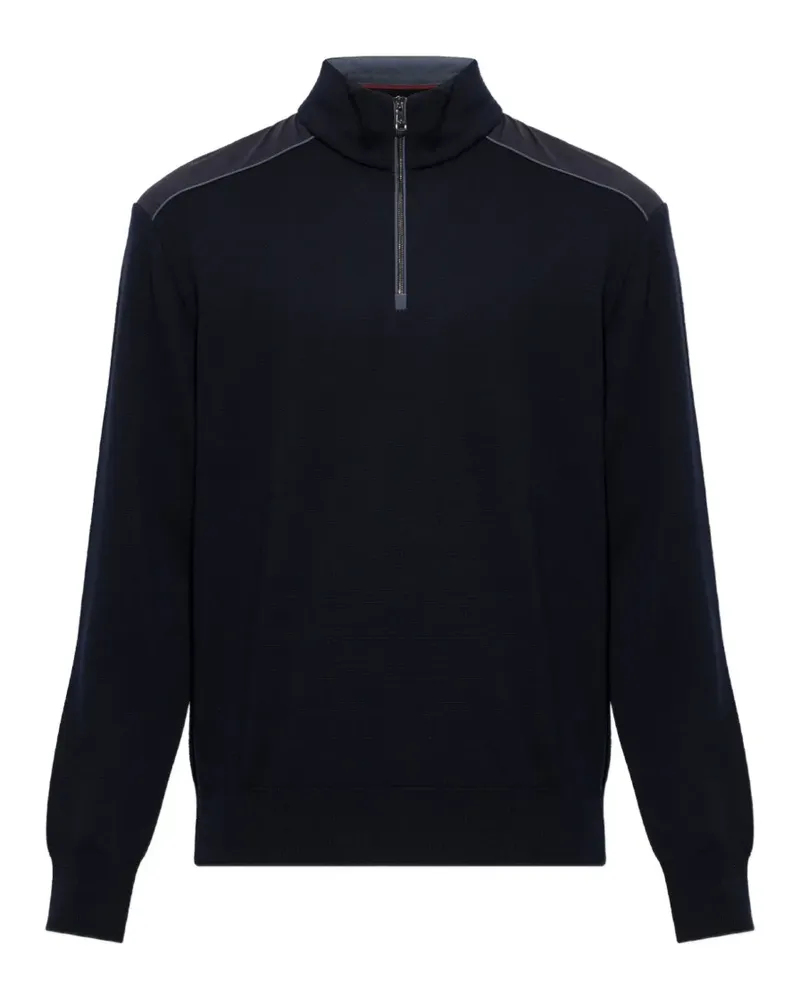 Paul & Shark Pullover mit Viertelreißverschluss und Stehkragen - Blau Blau