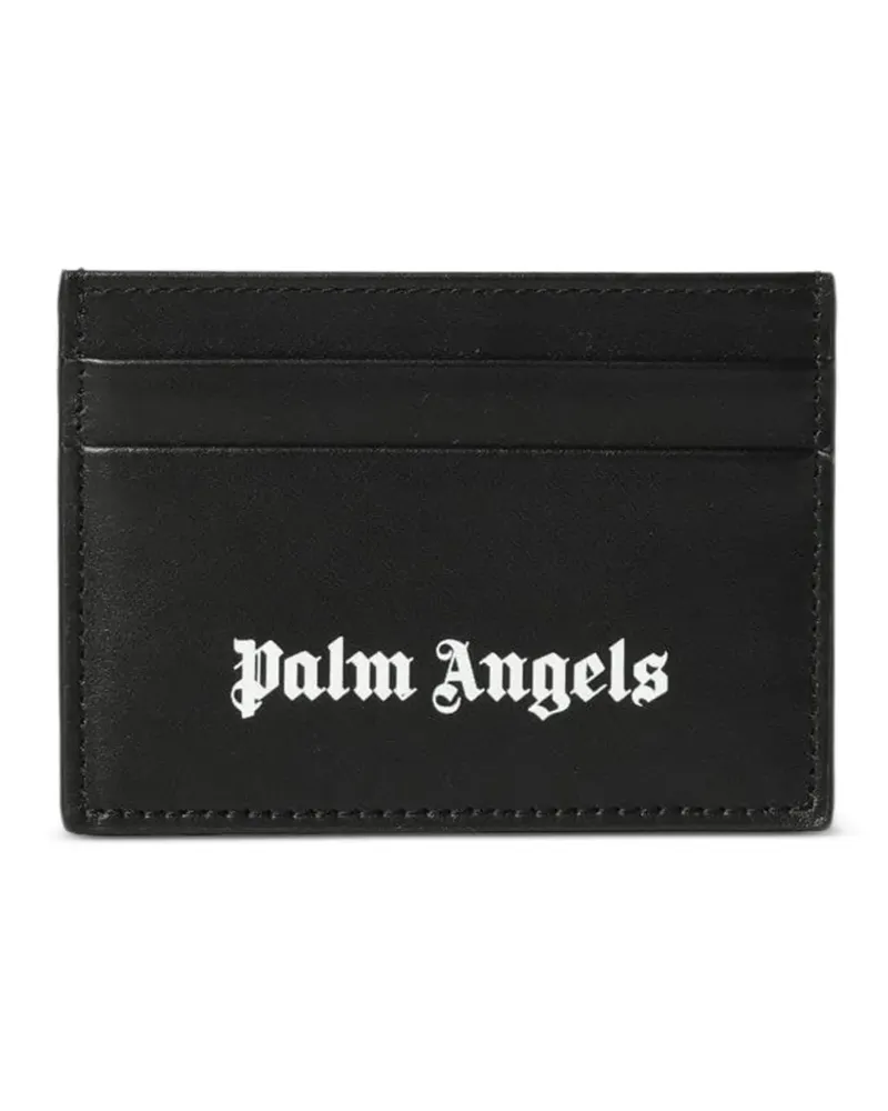 Palm Angels logo-print leather card holder - Schwarz Schwarz