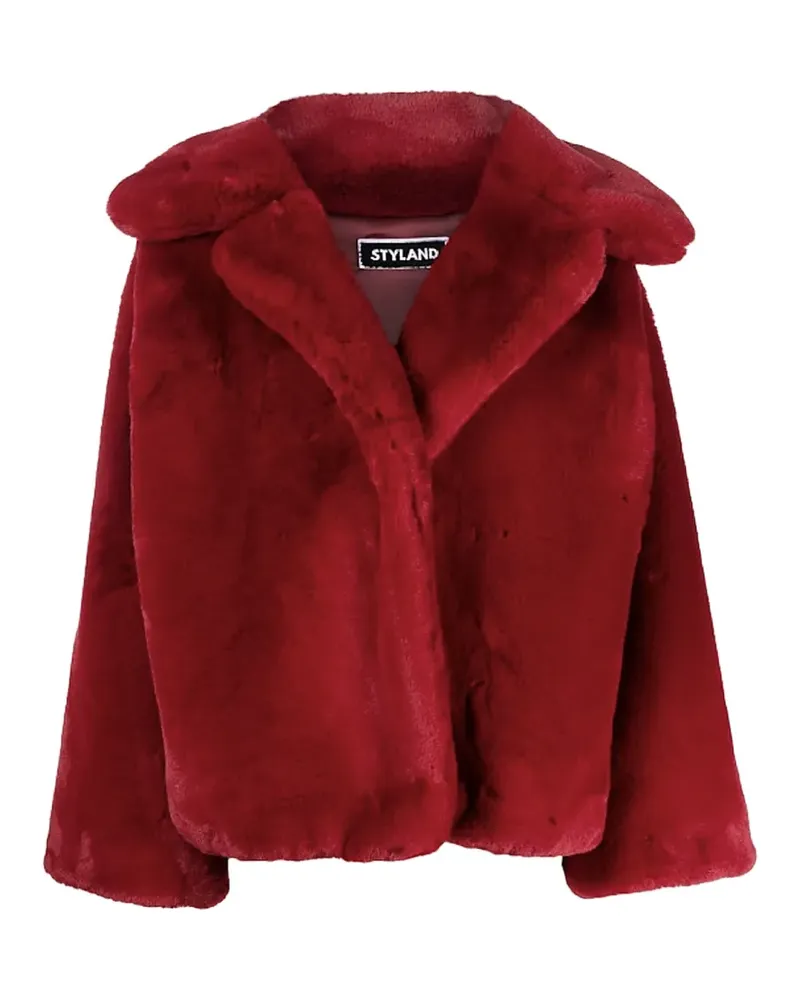 STYLAND faux-fur jacket - Rot Rot