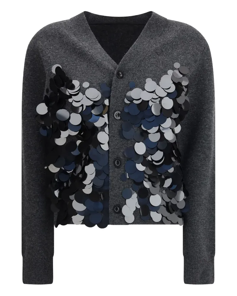 Sacai Cardigan mit Pailletten - Grau Grau