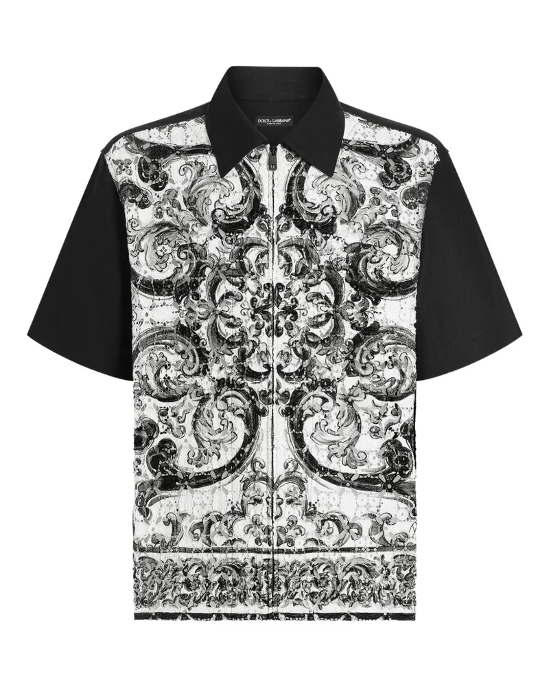 Dolce & Gabbana Hemd mit Majolica-Print - Schwarz Schwarz