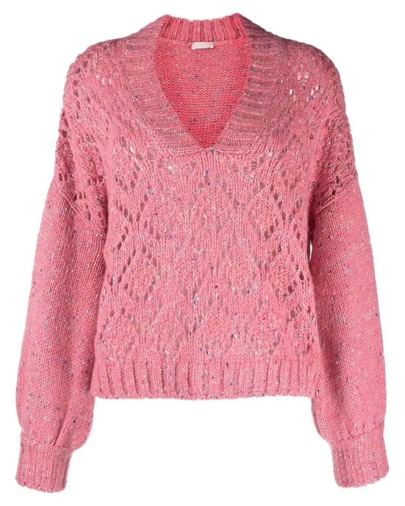 Liu Jo Pullover mit Lochstrickmuster - Rosa Rosa