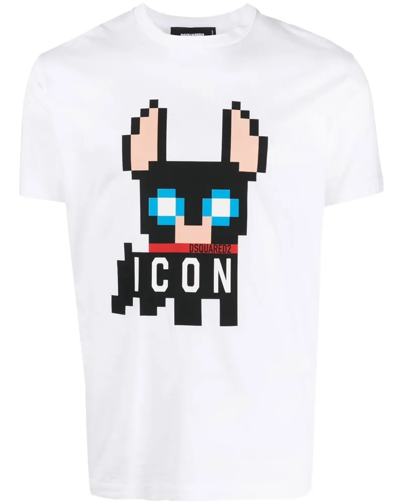 Dsquared2 T-Shirt mit Pixel-Print - Weiß Weiß